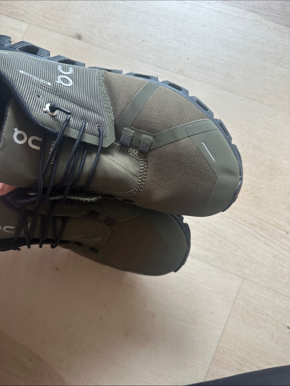 On Cloud Men’s Athletic Shoes in Olive Green and Black - Picture 3 of 7
